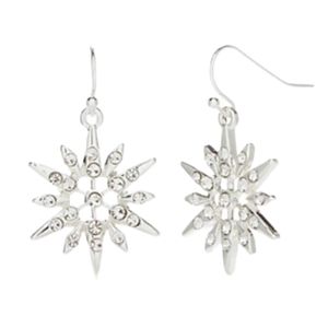 Kim Rogers Silver-Tone Holiday Snowflake Drop Earrings